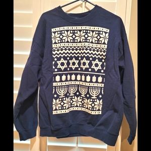 "Ugly Sweater" Hanukkah Sweatshirt, Men's Large